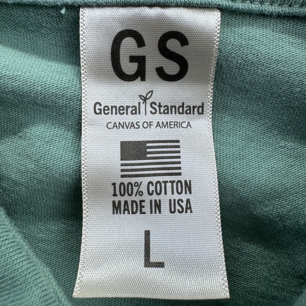 General Standard USA Polo Shirt Sage Green Mens Large 100% Cotton Casual Classic - Picture 5 of 7